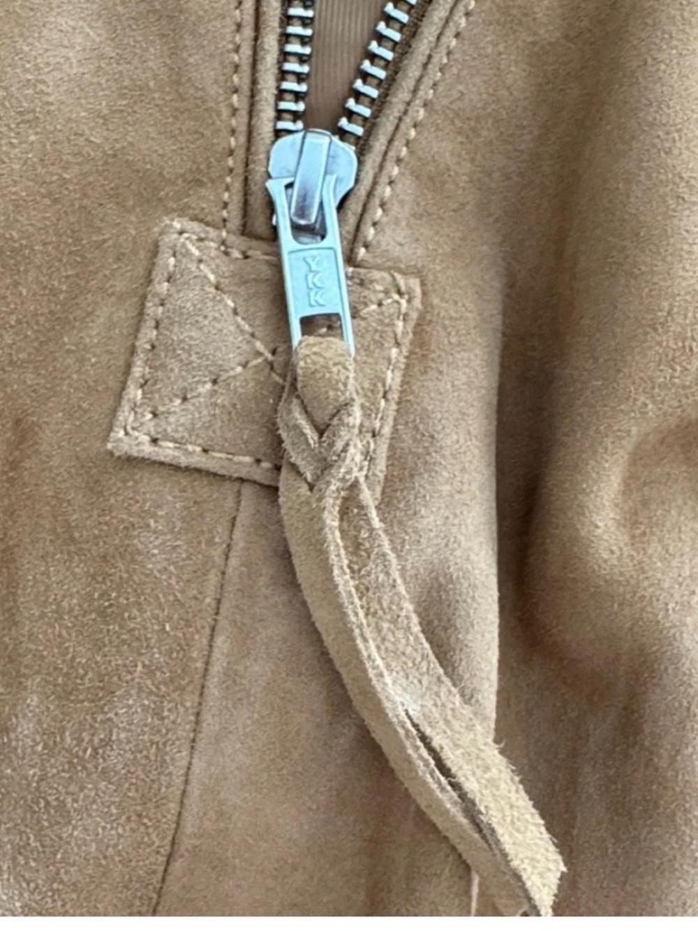 Free People Sonny Suede Pullover jacket 1/2 zip Tan sz S oversized New with tag - Picture 10 of 13